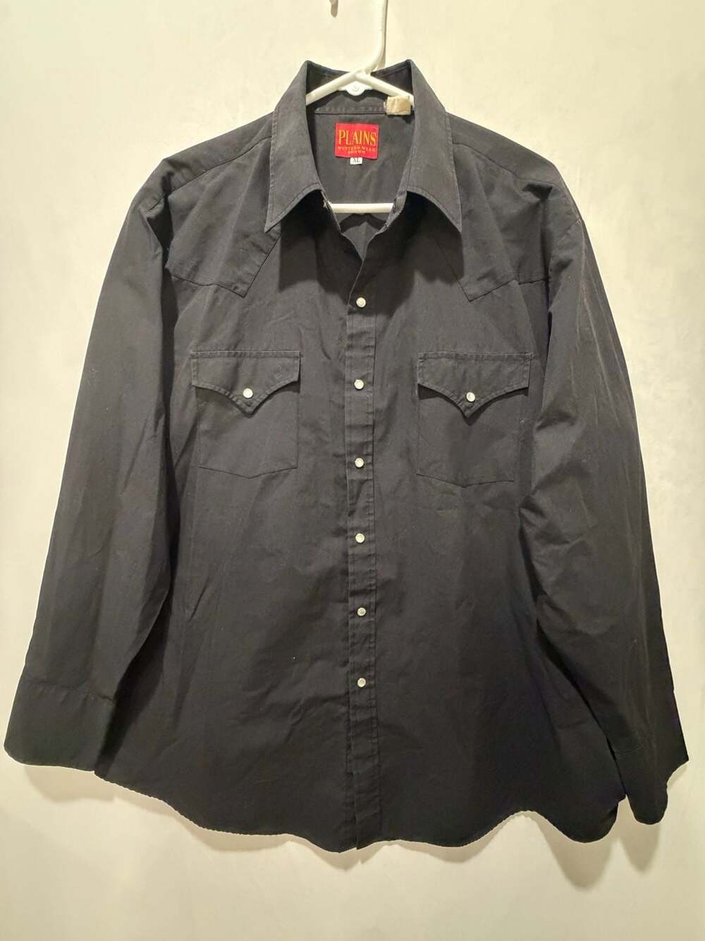 Vintage Plains Western Wear Western Shirt with Pearl Snap Buttons, Size XL